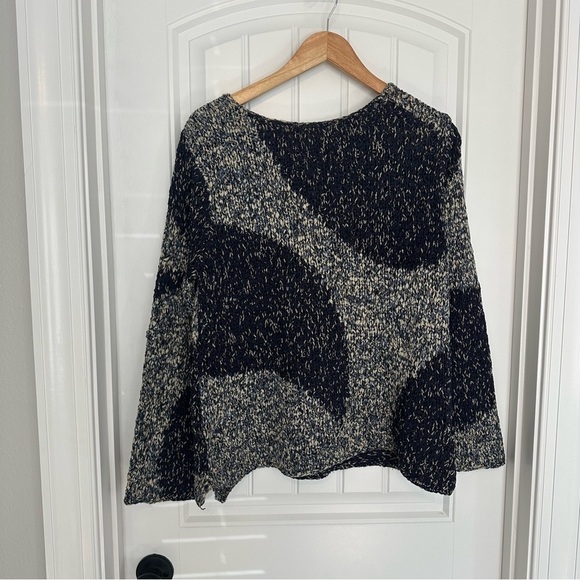 Vintage Abstract Hand Knit Sweater Silk Blue Whimsigoth Fairy Boho Size Medium - Picture 3 of 11